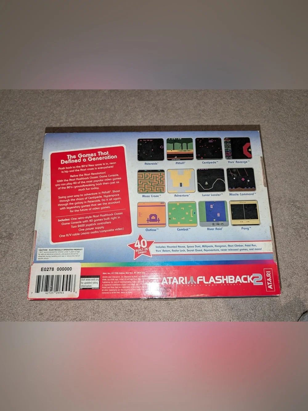 Atari Flashback 2 Classic Game Console CIB with 40 Built-In Games